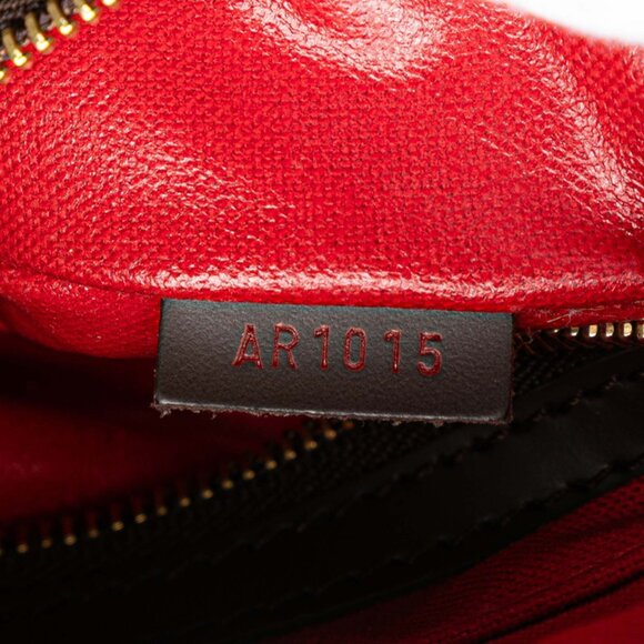 LOUIS VUITTON Authentic Brown Damier Leather Boston Bag - Picture 10 of 10